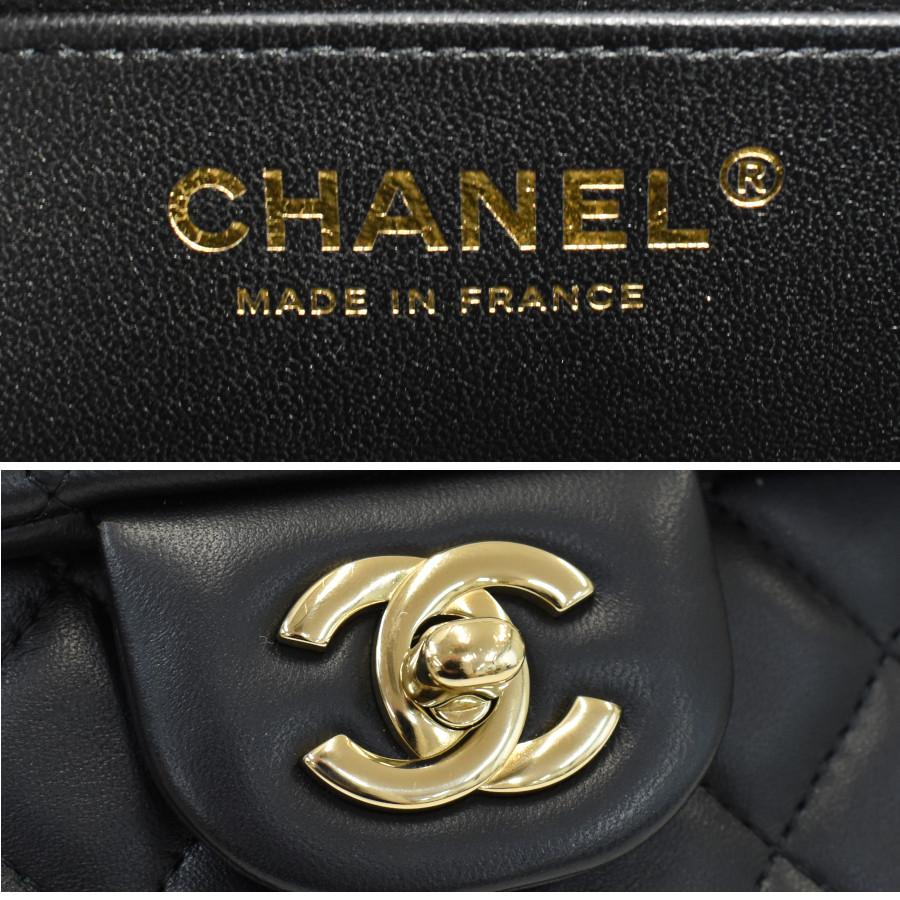 未使用品 シャネル ミニ クラシック マトラッセ20 チェーンショルダーバッグ A69900 ラムスキン ブラック CHANELの画像