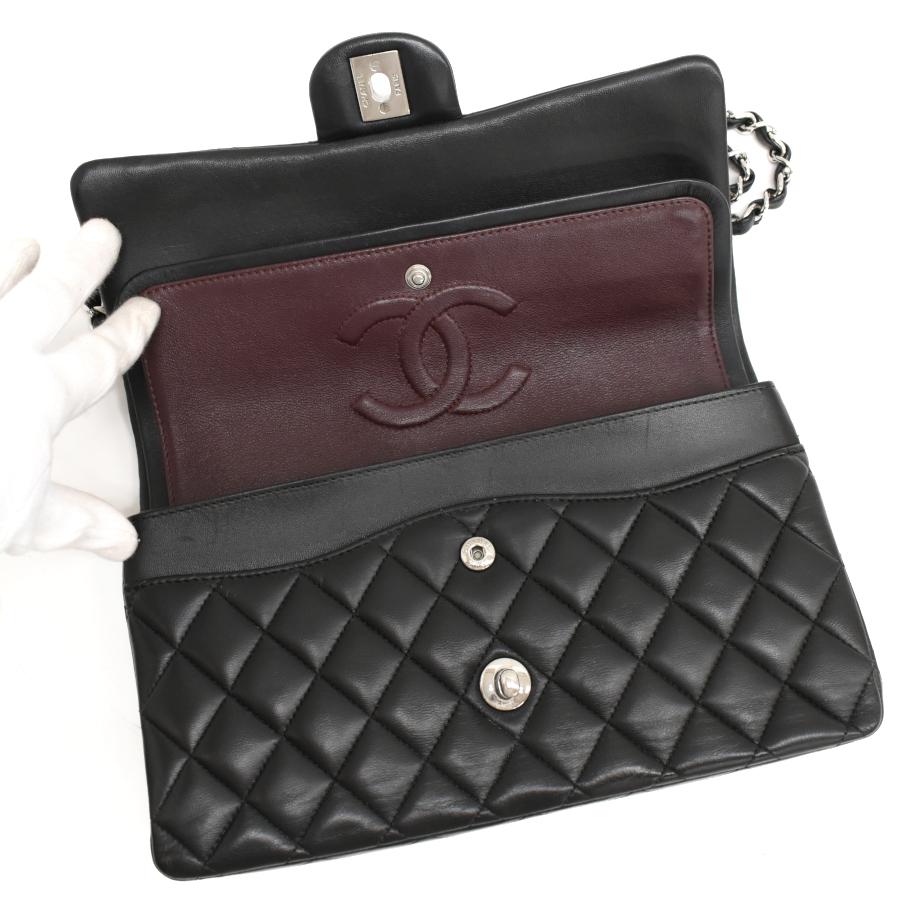 新品同様 シャネル マトラッセ25 チェーン ショルダーバッグ A01112 ラムスキン ブラック CHANEL Matelasseの画像