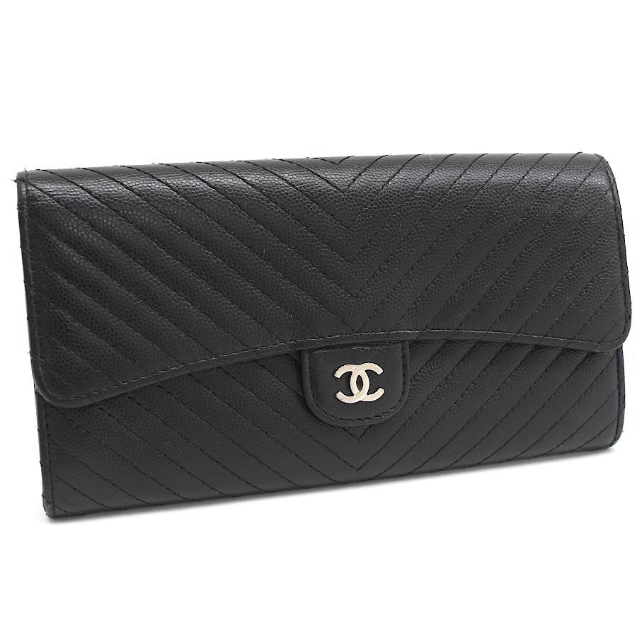 CHANEL＊シャネル＊長財布＊マトラッセ＊Vステッチ＊シェブロン 【公式