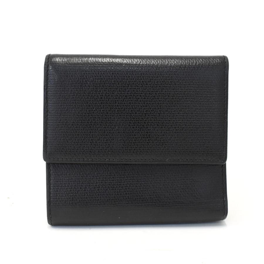 CHANEL ココボタン　三つ折り財布 黒 レザー CHANEL（シャネル） 三つ折り財布 Wホック ココボタン レザー ブラック
