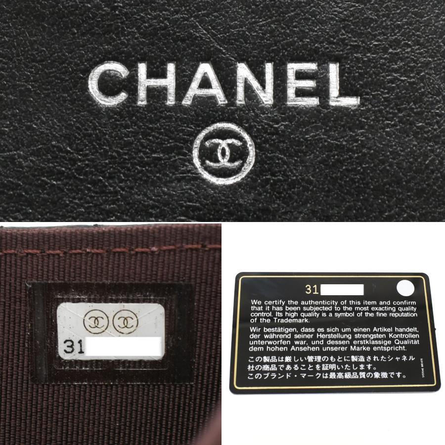 新品同様 シャネル ミニチェーンウォレット AP0238 タイムレスクラシック マトラッセ ラムスキン ココマーク CHANELの画像
