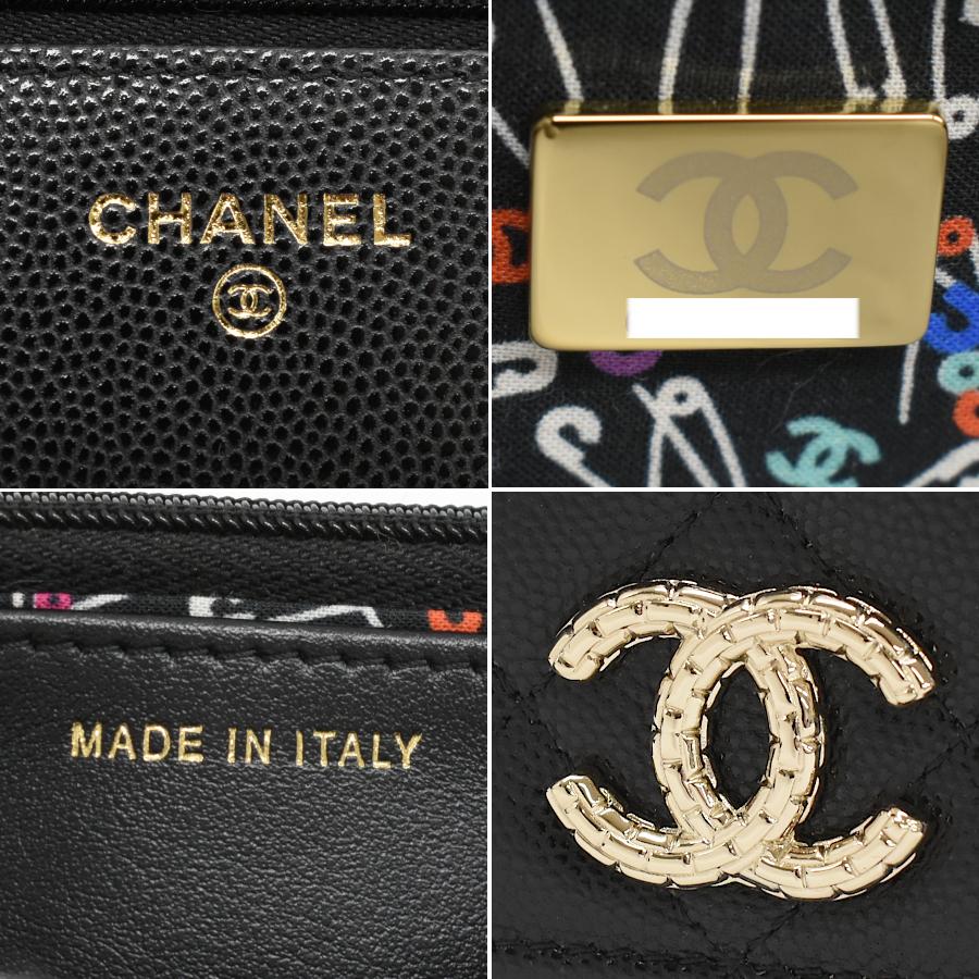 CHANEL シャネル マトラッセ キャビア ゴールド 長財布 財布 ブラック キャビアスキン 未使用品 シャネル チェーンウォレット AP4246