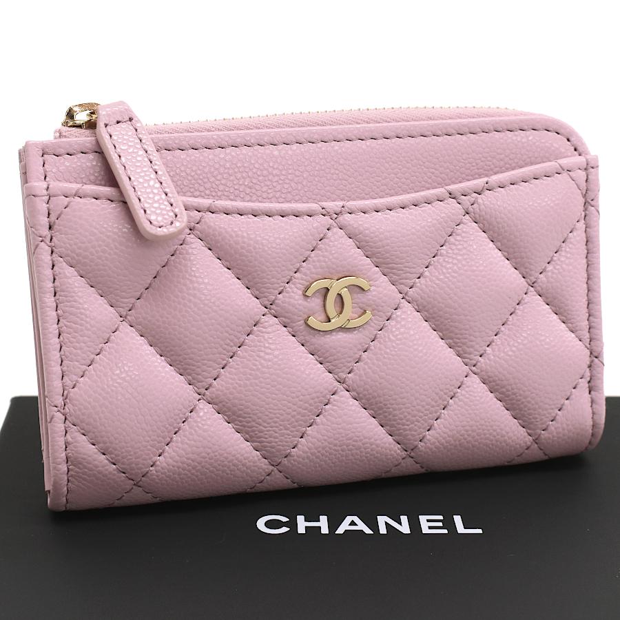 キャビアスキン 未使用品 シャネル クラシック ジップ カードケース