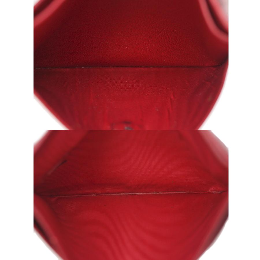 シャネル カードケース 名刺入れ レザー レッド ココマーク ゴールド