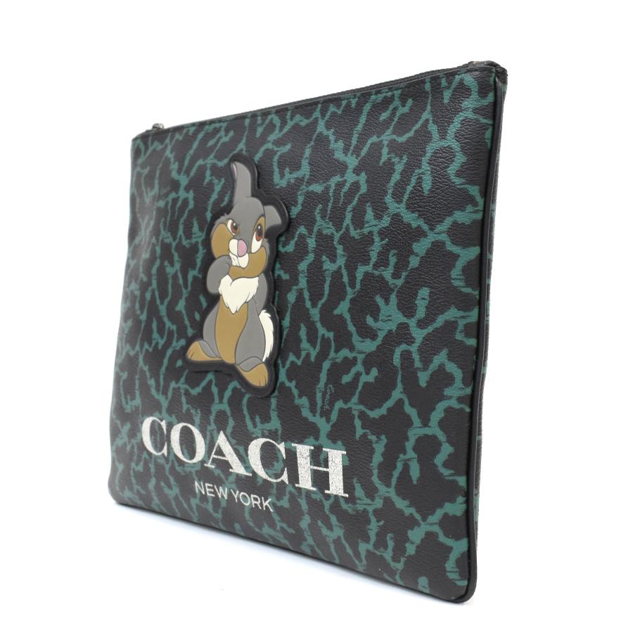 COACH（コーチ） ディズニー クラッチバッグ 91217 PVC ブラック