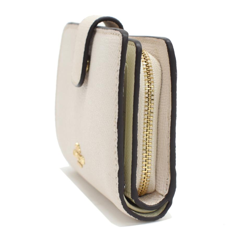 コーチ 2つ折り財布美品  - F54010 レザー COACH（コーチ） 新品同様 二つ折り財布 コンパクトウォレット F54010