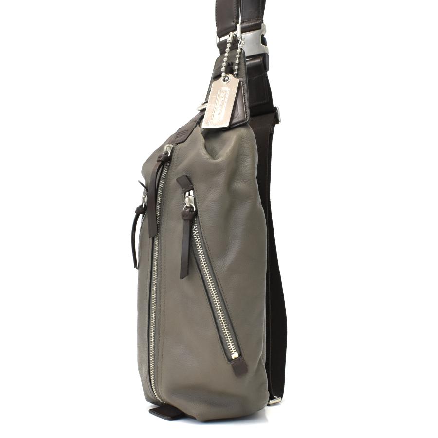 COACH（コーチ） ボディバッグ トンプソン 70360 レザー カーキ×ダーク