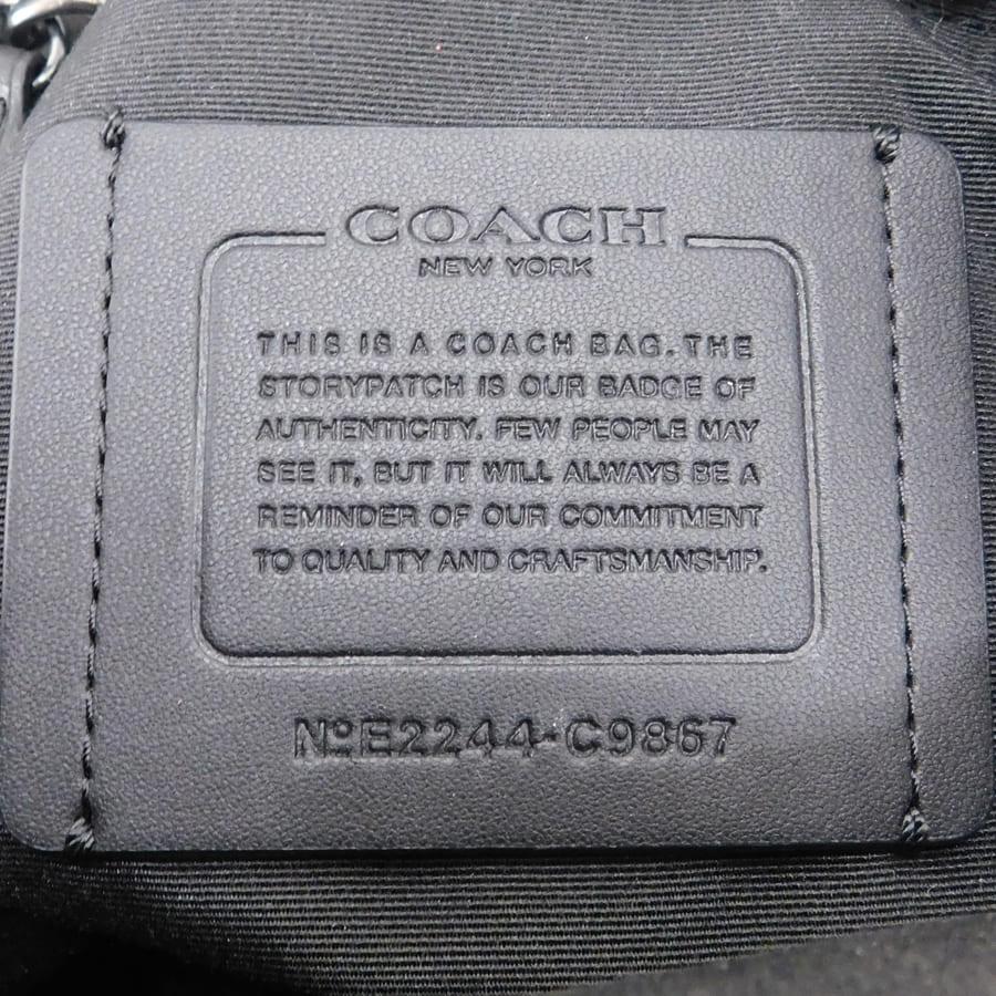 美品 コーチ PVC ボディバッグ シグネチャー ロゴ金具 ファスナー ブラック COACH（コーチ） バッグ メンズ ショルダーバッグ ボディバッグ