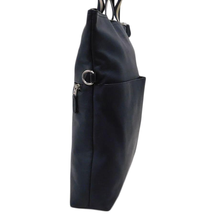 美品COACH 2WAYビジネスバッグ ネイビー ストラップ付き COACH（コーチ） 2wayバッグ F54759 ネイビー系 レザー 斜め掛け 通学
