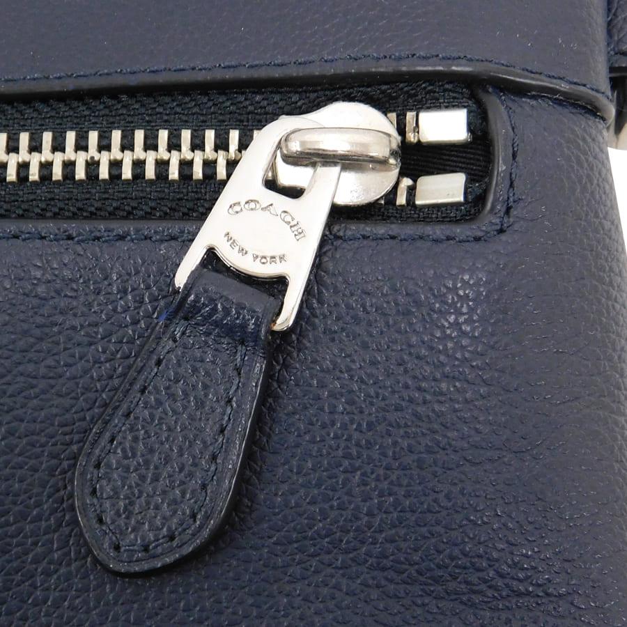美品COACH 2WAYビジネスバッグ ネイビー ストラップ付き COACH（コーチ） 2wayバッグ F54759 ネイビー系 レザー 斜め掛け 通学