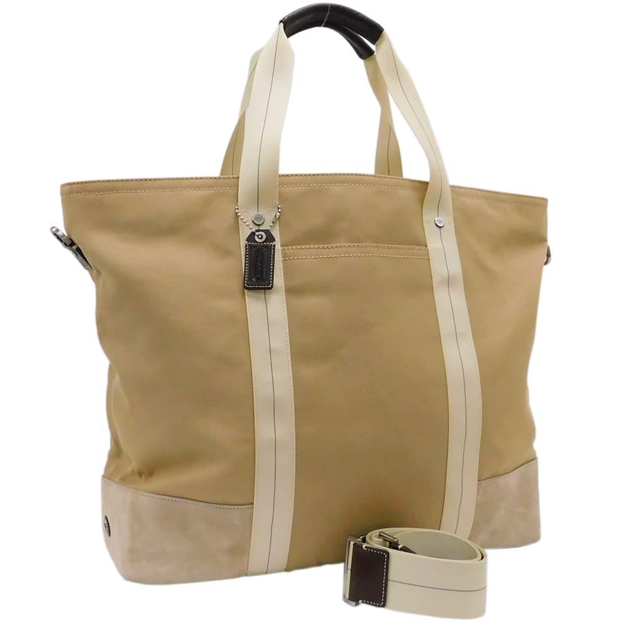COACH（コーチ） 2wayバッグ 3498 ベージュ系 キャンバス×レザー ユニ