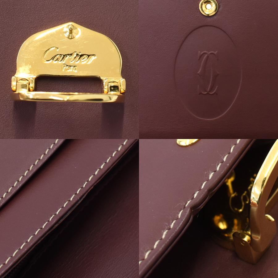 ✨極美品✨カルティエ ショルダー　ハンドバッグ 　マストライン ボルドー MUST DE CARTIER カルティエ ショルダーバッグ マストライン