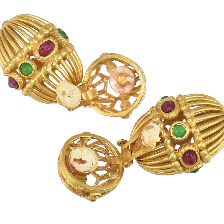 クリスチャンディオール イヤリング両耳 マルチカラー ラインストーン