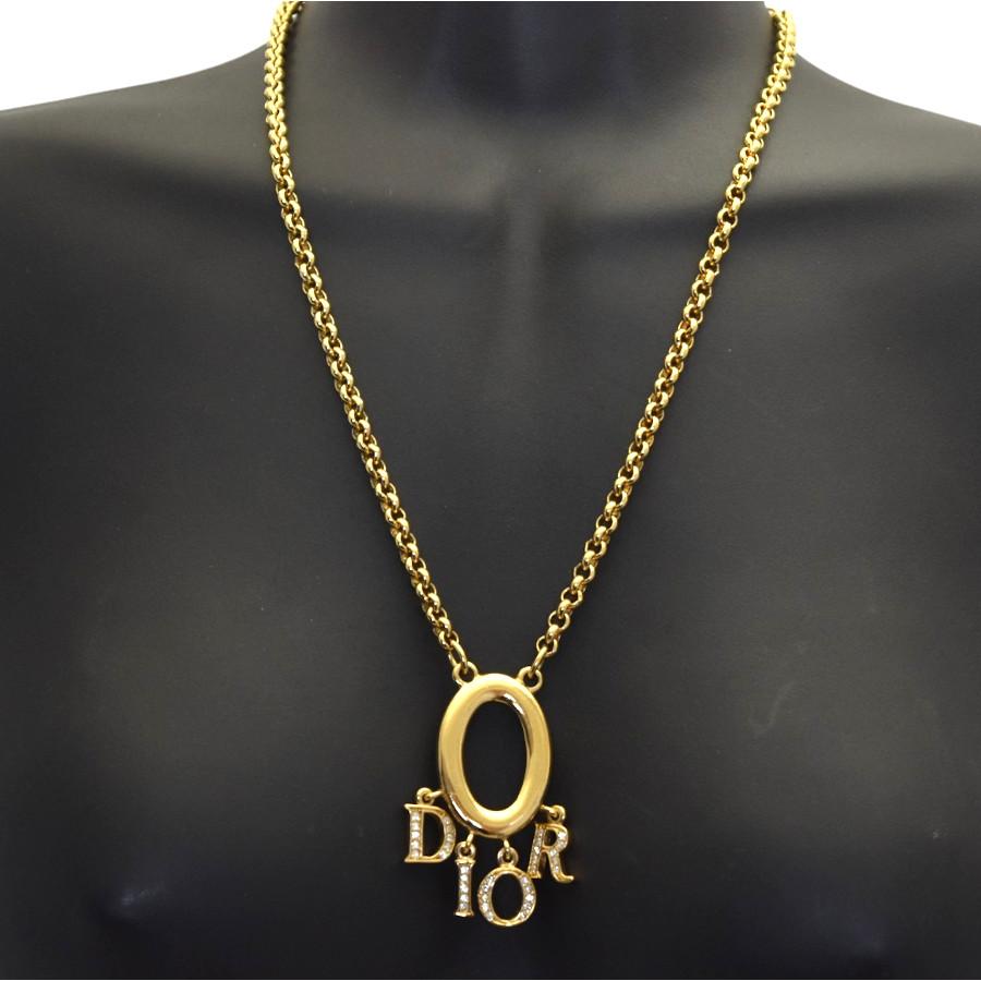 極美品❣️ Dior　ディオール　ロゴ　ネックレス　ゴールド　ブラック Christian Dior（クリスチャン・ディオール） ディオール ネックレス