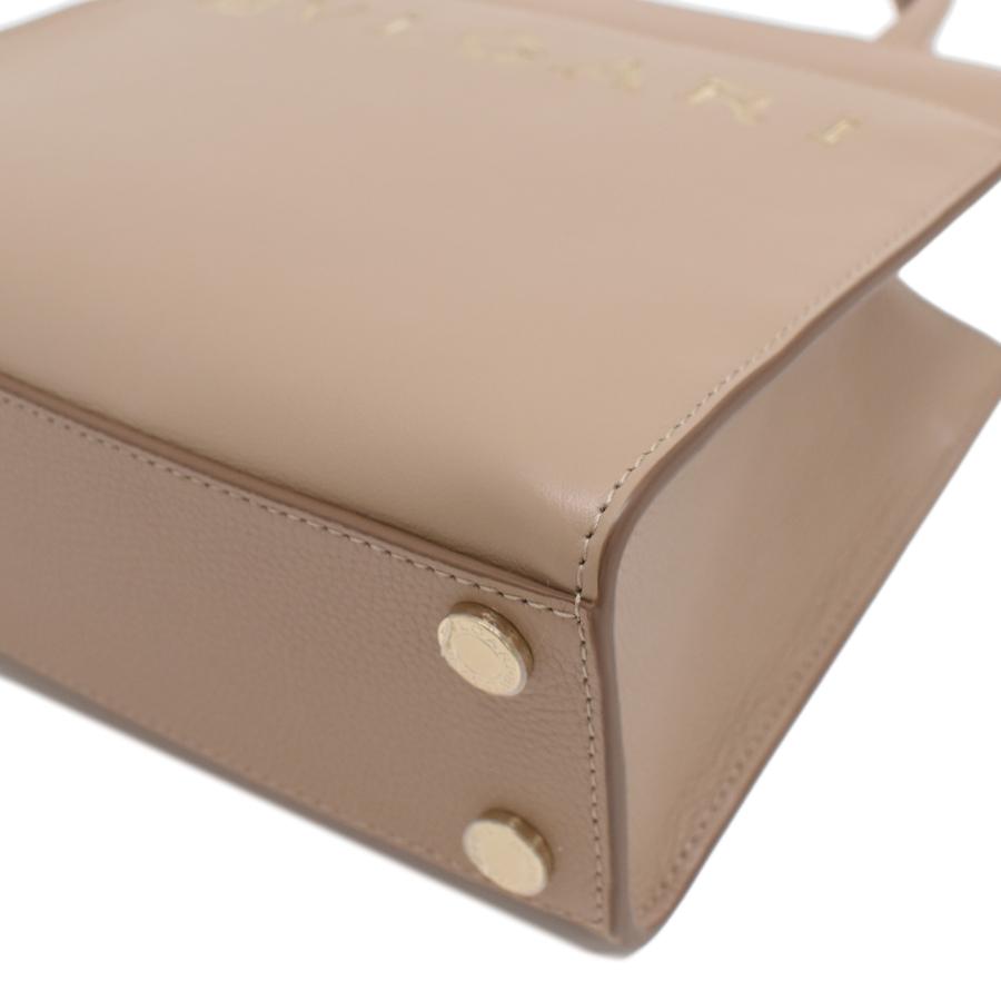 BVLGARI ブルガリ　ベージュ レザー トートバッグ BVLGARI（ブルガリ） 新品同様 2way トートバッグ ロゴ レザー 日本