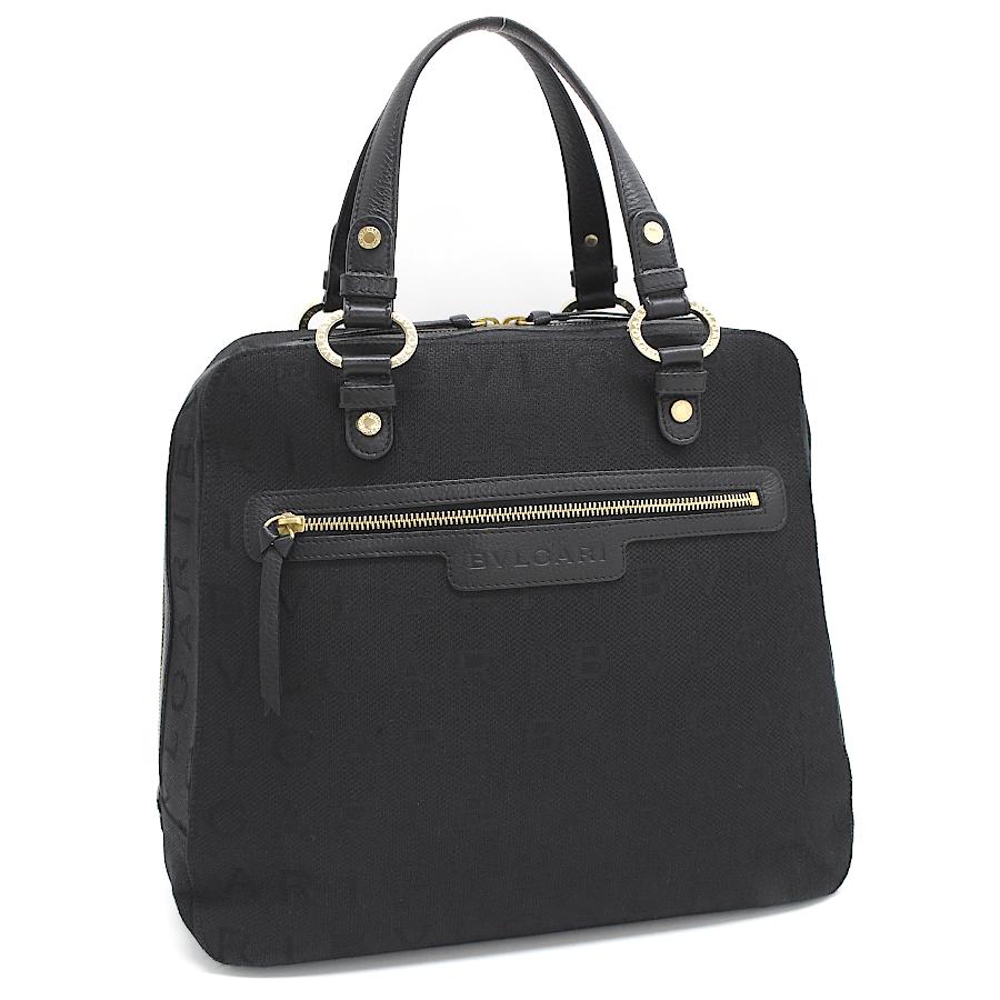 BVLGARI ブルガリ ハンドバッグ 25169 ロゴマニア キャンバス ブラック  