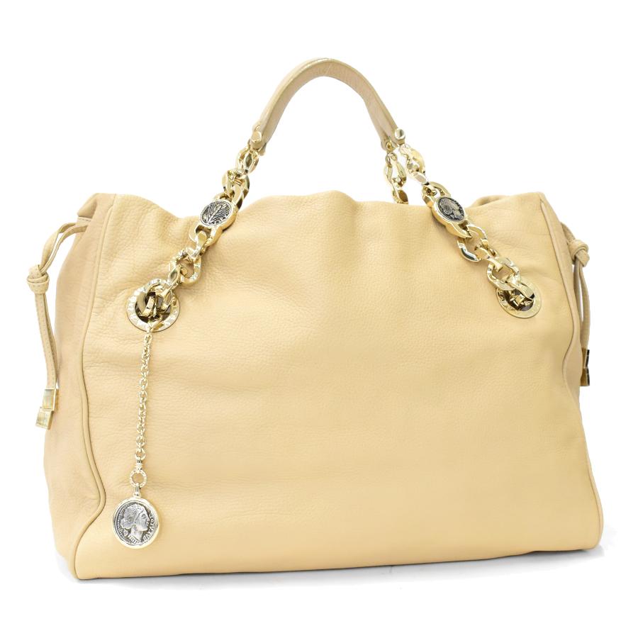 BVLGARI ブルガリ 2wayバッグ 34588 モテーネ レザー ベージュ  