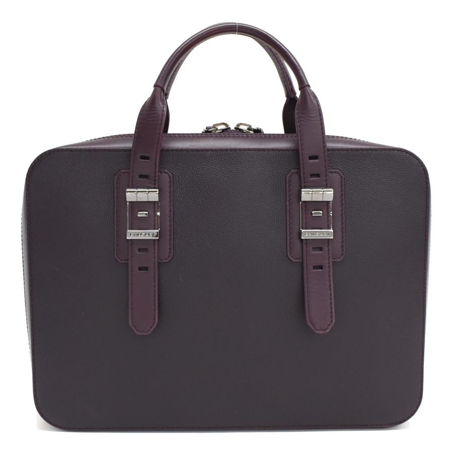 BVLGARI（ブルガリ） ビジネスバッグ 284105 レザー ダークパープル