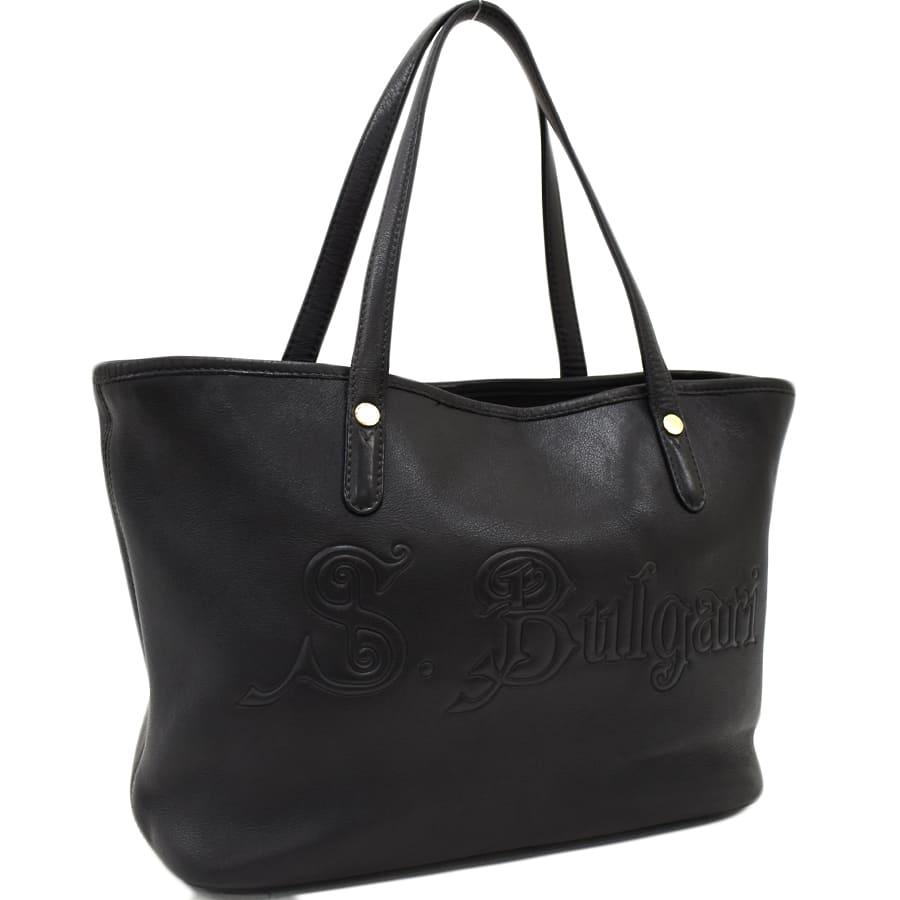 美品　BVLGARI ブラックレザー トートバッグ 美品 BVLGARI ブラックレザー トートバッグ 希少 すぐ届く【BVLGARI