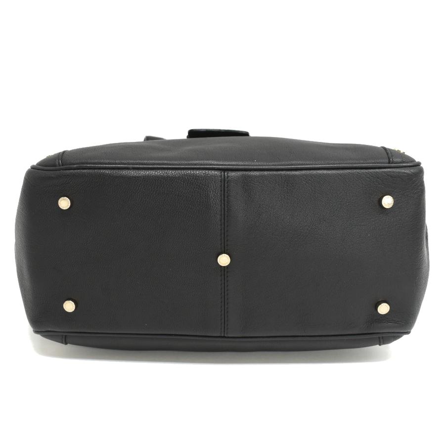 BVLGARI（ブルガリ） トート ハンドバッグ レザー ブラック ゴールド