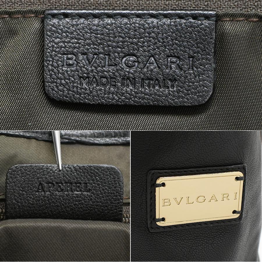 BVLGARI（ブルガリ） トート ハンドバッグ レザー ブラック ゴールド