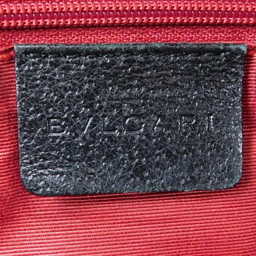 BVLGARI（ブルガリ） トートバッグ ブラック系 キャンバス×レザー ロゴ