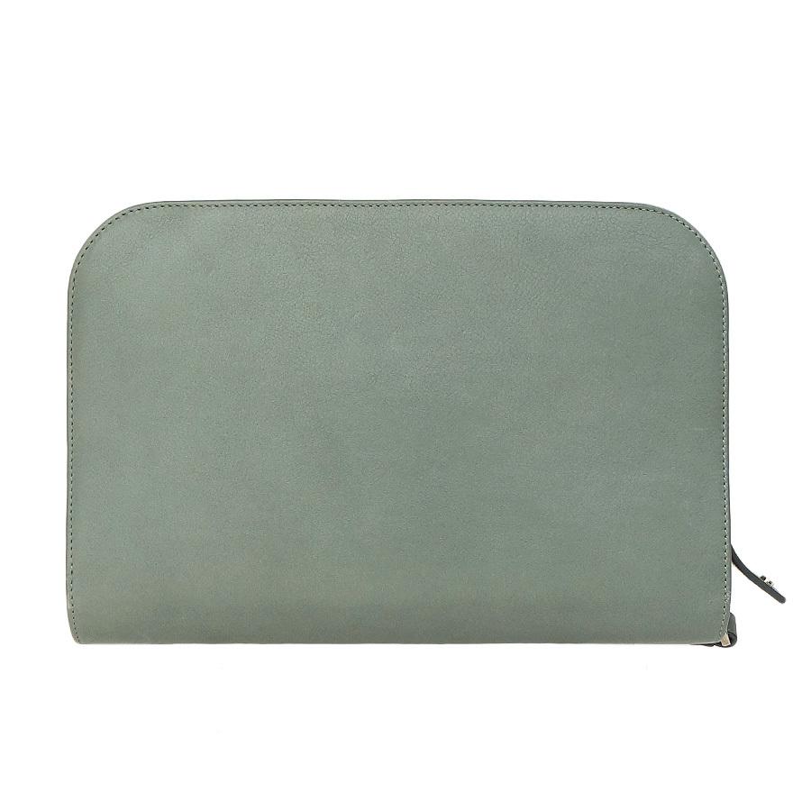 ブルガリ セカンドバッグ クラッチバッグ カーフレザー グレー系  