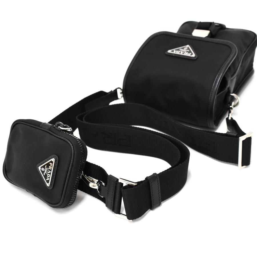 プラダ ショルダーバッグ クロスボディ ミニポーチ付き 三角プレート  