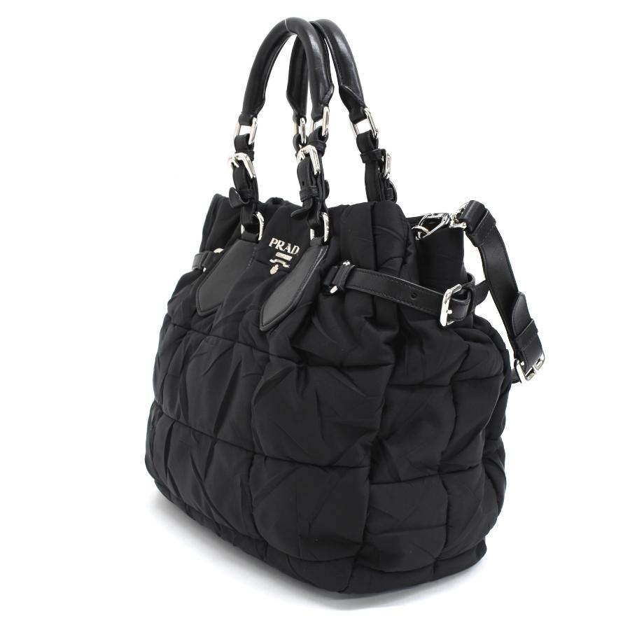 PRADAハンドバッグ 2way メタルロゴ ナイロン レザー PRADA プラダ バッグ ハンドバッグ ショルダーバッグ レディース