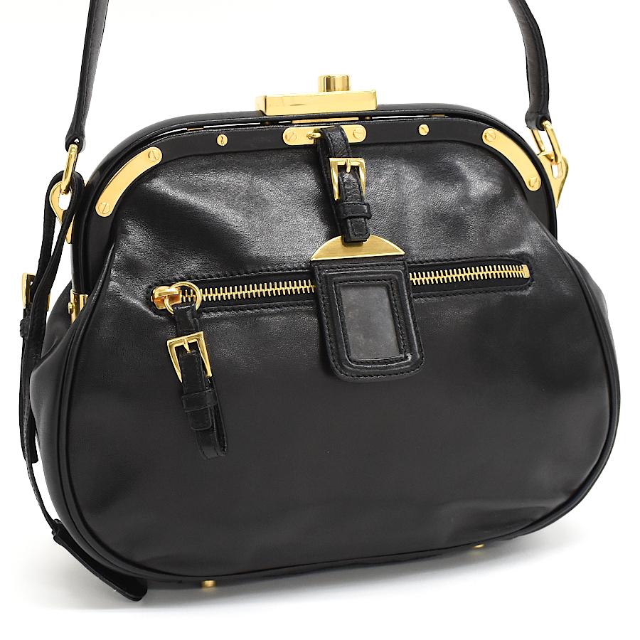 PRADA（プラダ） がま口 ワンショルダーバッグ BR2076 ナッパレザー