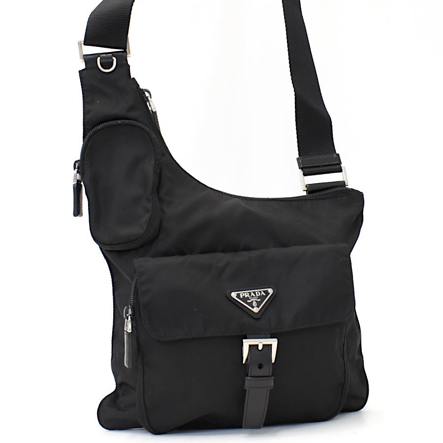 PRADA ショルダーバッグ プラダ クロスボディバッグ BT0520 ブラック PRADA（プラダ） ショルダーバッグ クロスボディ BT0520 三角プレート