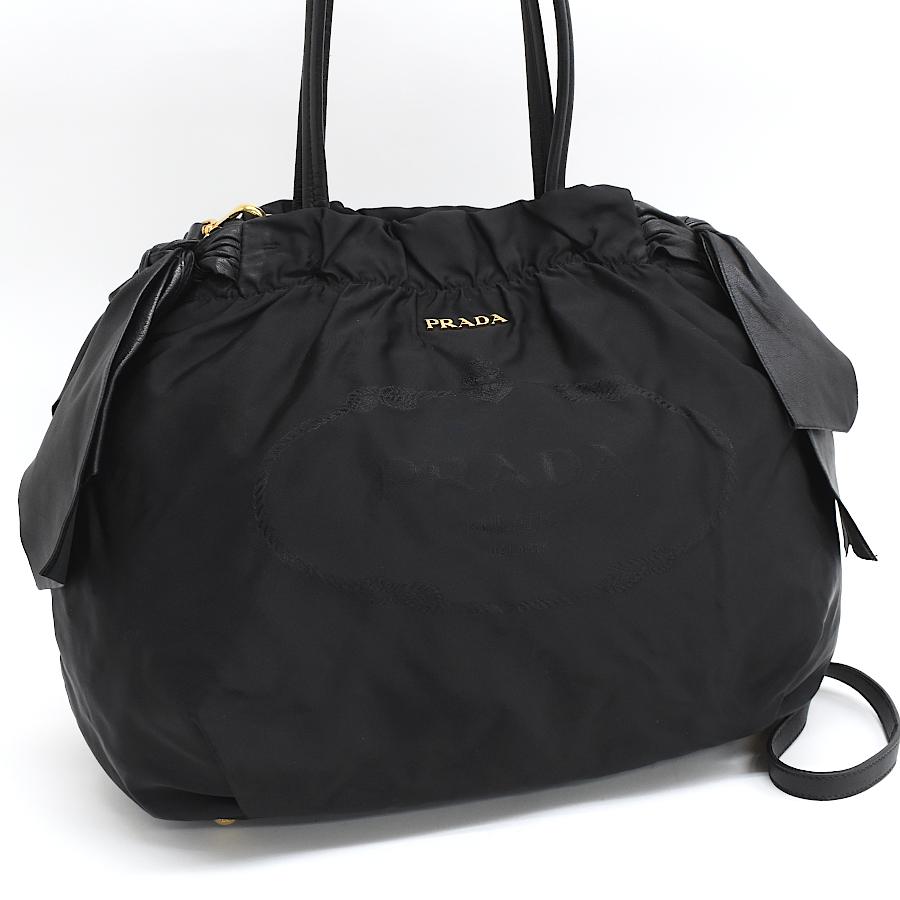 PRADA（プラダ） サイドリボン 2way バッグ BR4230 ナイロン ブラック