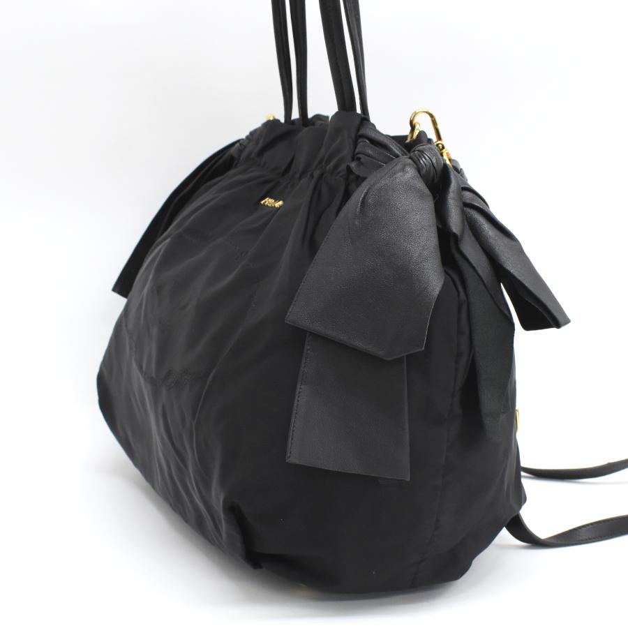 PRADA（プラダ） サイドリボン 2way バッグ BR4230 ナイロン ブラック