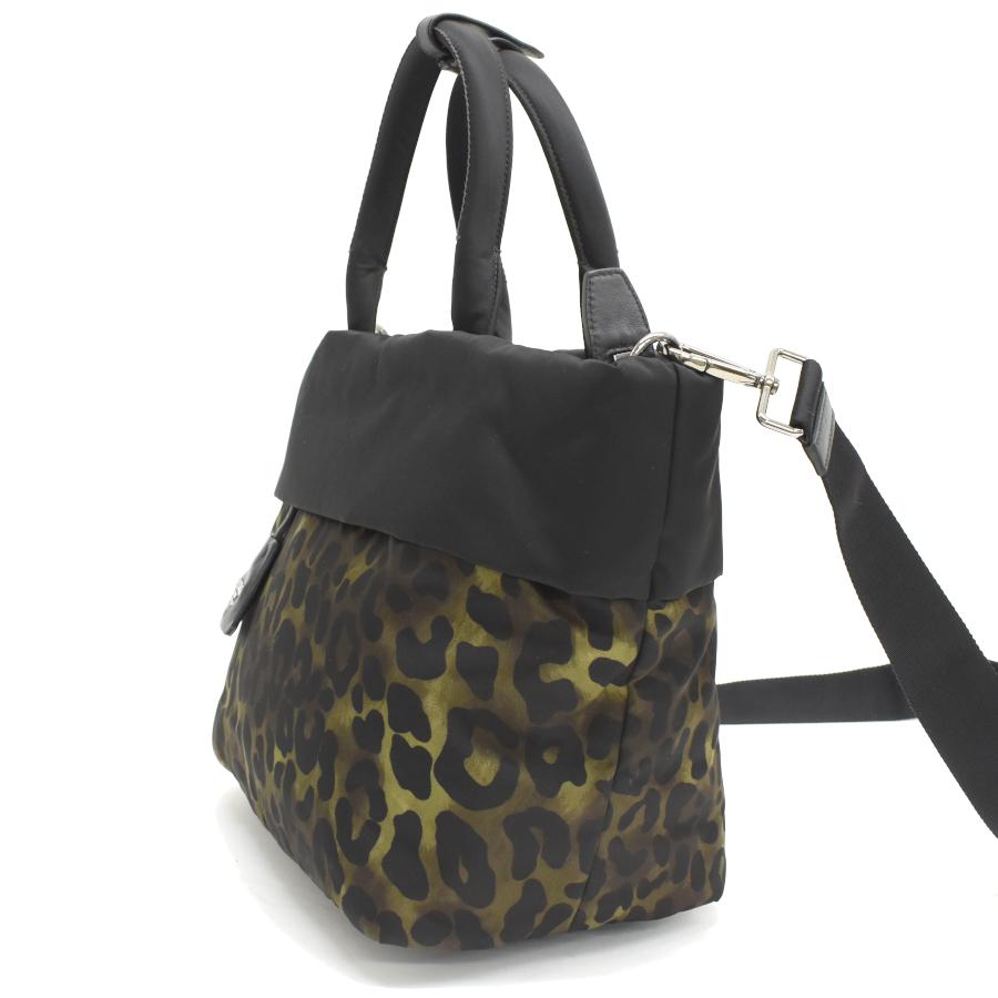 PRADA（プラダ） 2wayバッグ B1959V ナイロン ブラック ヒョウ柄
