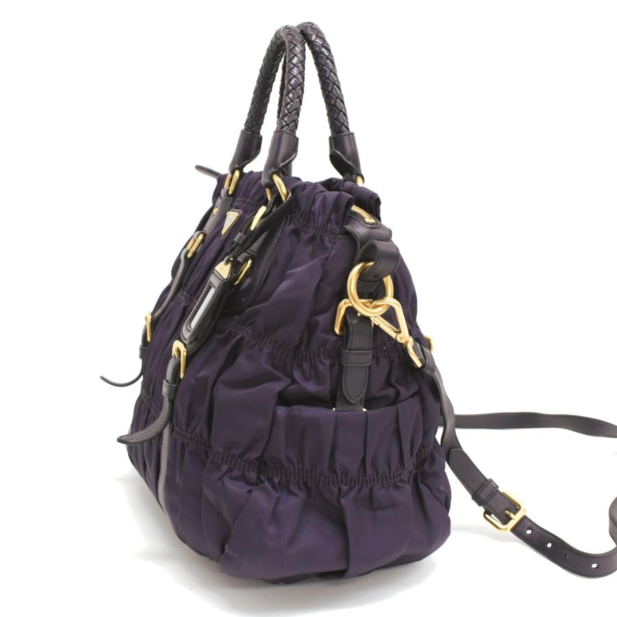 PRADA（プラダ） ギャザー ハンドバッグ 1BA336 TESSUTO GAUFRE