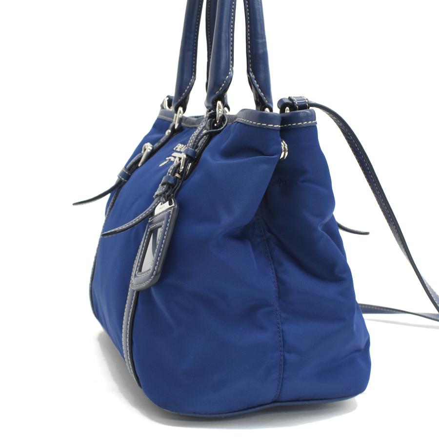 プラダ ボストンバッグ 2way ネイビー PRADA　レザー ナイロン PRADA（プラダ） 2wayバッグ BN1841 ナイロン ネイビー シルバー金具