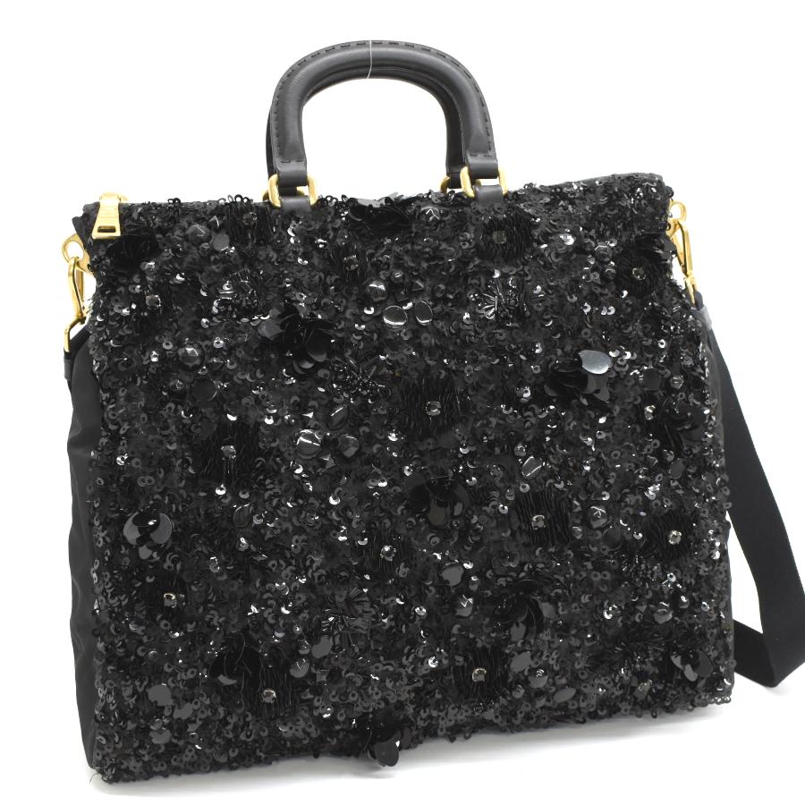 PRADA（プラダ） 2wayバッグ BL0622 TESSUTO RICAMO ナイロン ブラック