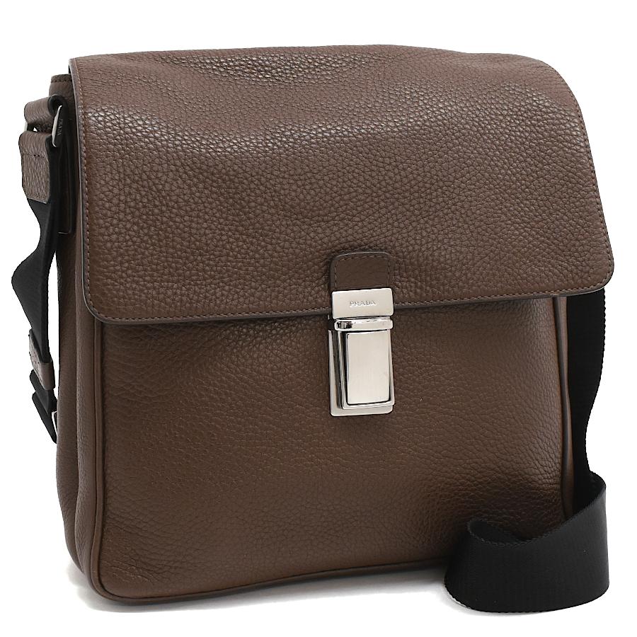 【希少】PRADA プラダ ショルダーバッグ ヴィッテロダイノ レザー 茶 PRADA（プラダ） ショルダーバッグ クロスボディ VA1036 ヴィッテロ