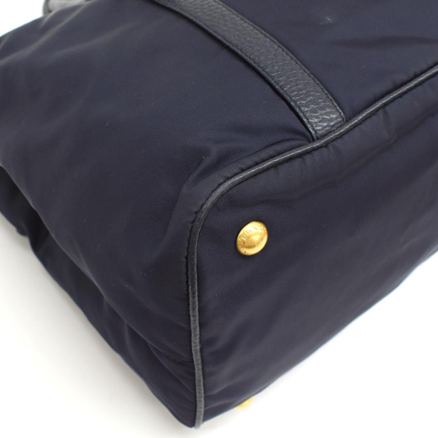 PRADA（プラダ） 2way ハンドバッグ ナイロン レザー ネイビー : メル