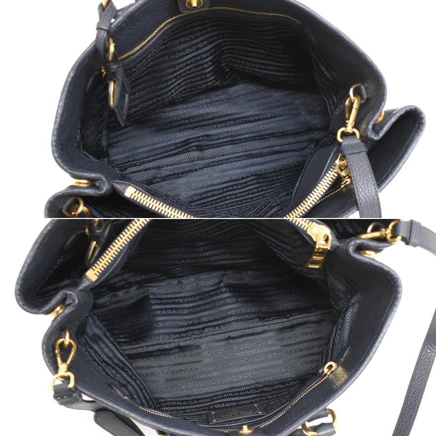 【PRADA プラダ】ナイロン 2way ハンドバッグ PRADA（プラダ） 2way ハンドバッグ ナイロン レザー ネイビー : メル