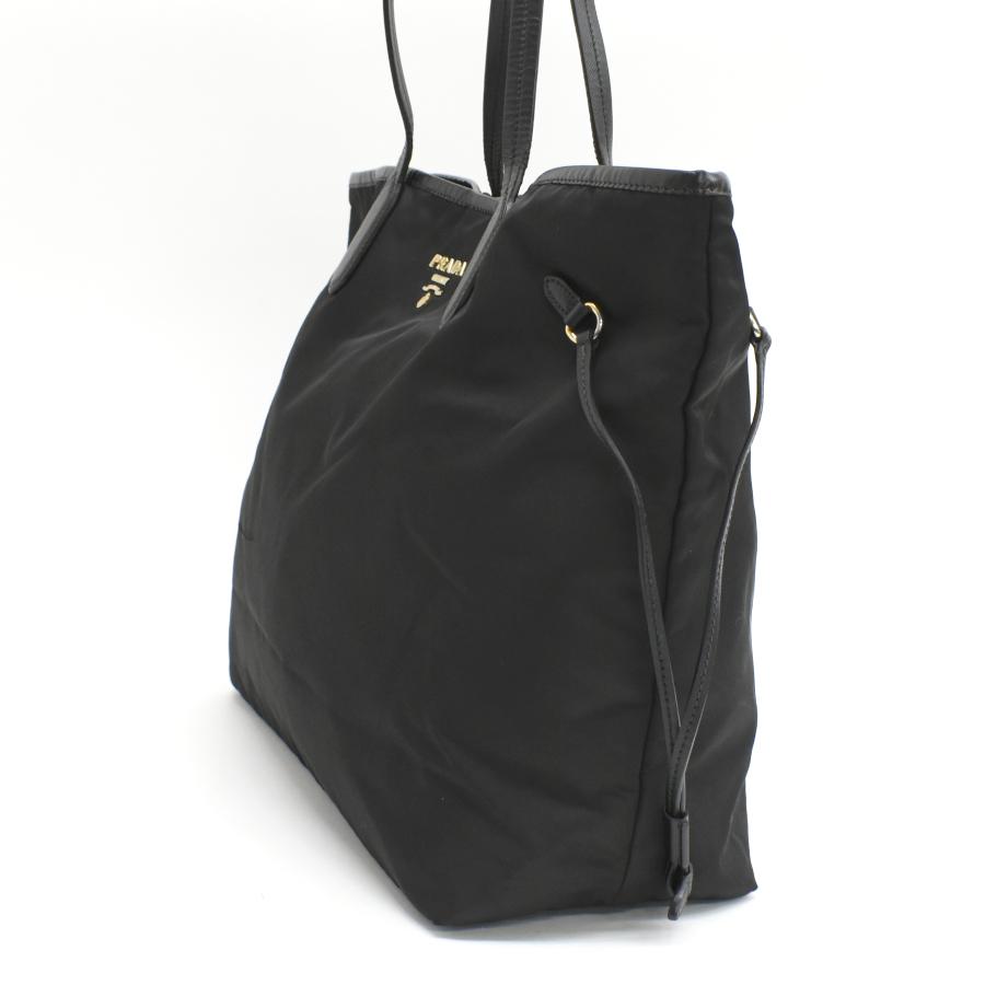PRADA 黒 トートバッグ ゴールド金具 プラダ ショルダー トートバッグ ナイロン ブラック ゴールド