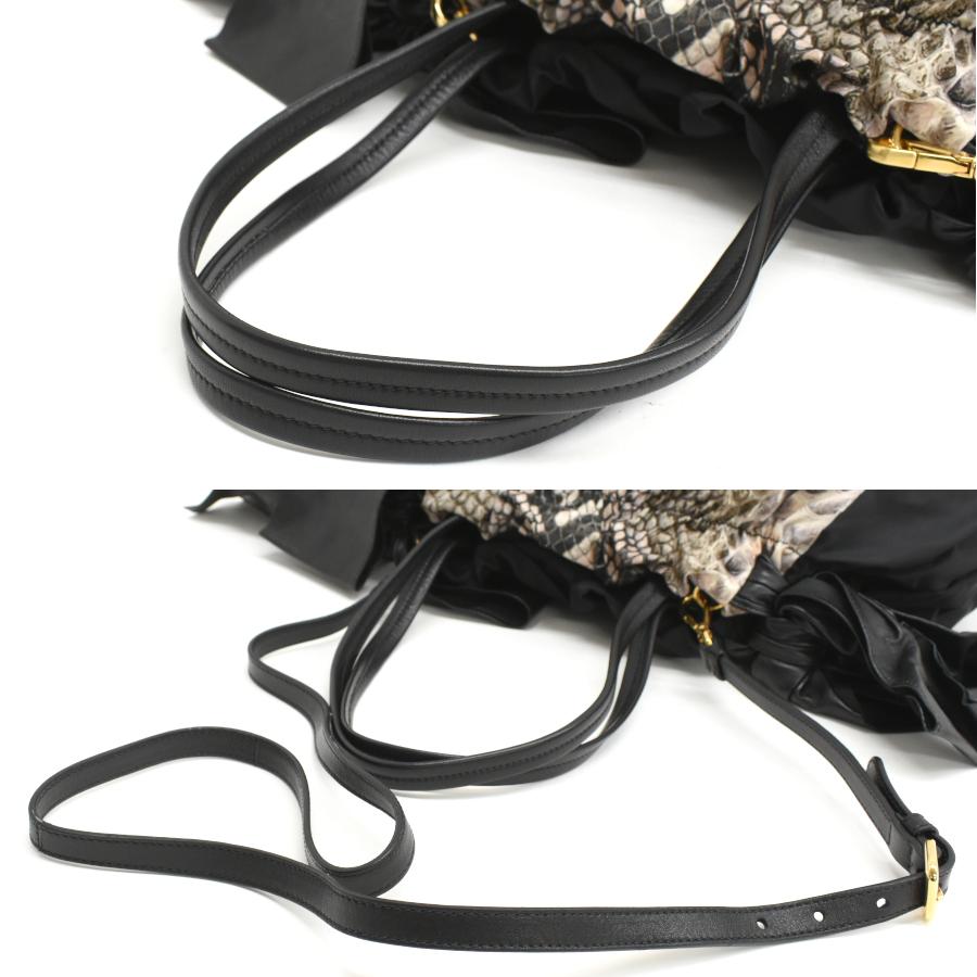 本物 プラダ PRADA パイソン柄 2WAY ショルダーバッグ ハンドバッグ ポシェット ナイロン ブラック マルチカラー バッグ 中古・ 楽天市場】2way ショルダーバッグ（ブランドプラダ）（ショルダー
