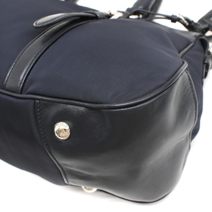 プラダ 2way ハンドバッグ ショルダーバッグ ナイロン レザー ネイビー PRADA_4