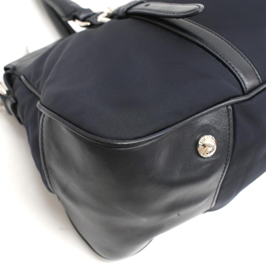 プラダ 2way ハンドバッグ ショルダーバッグ ナイロン レザー ネイビー PRADA_5