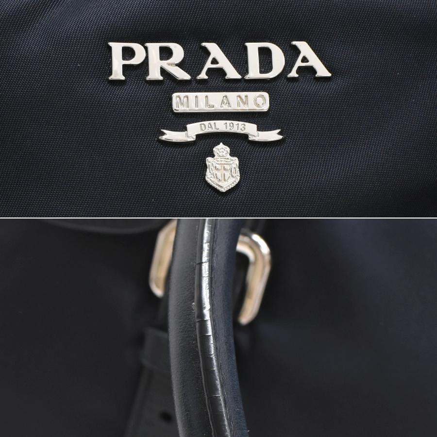 プラダ 2way ハンドバッグ ショルダーバッグ ナイロン レザー ネイビー PRADA_8