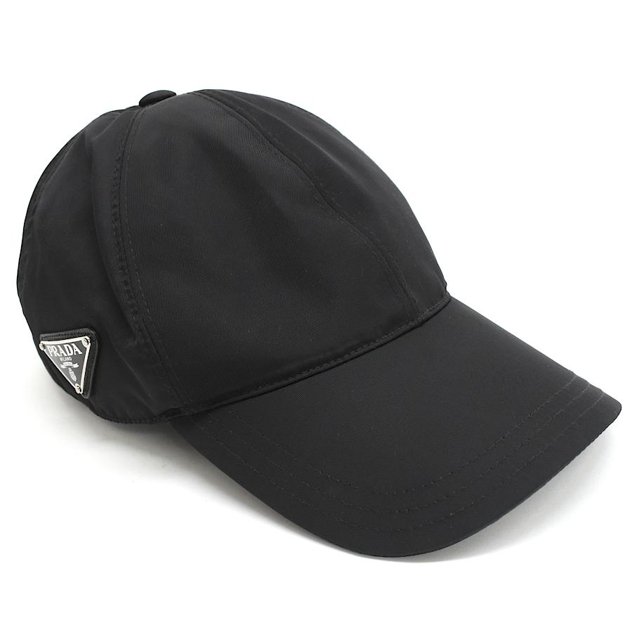 PRADA 三角プレート ナイロン キャップ ベースボールキャップ Sサイズ PRADA（プラダ） 新品同様 ベースボール キャップ 帽子 RN98339