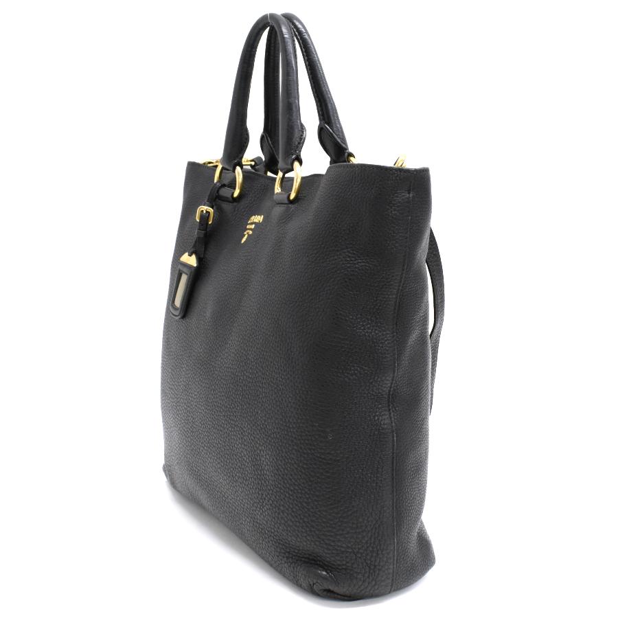 プラダ 2way トートバッグ レザー ブラック ゴールド金具 PRADA_1