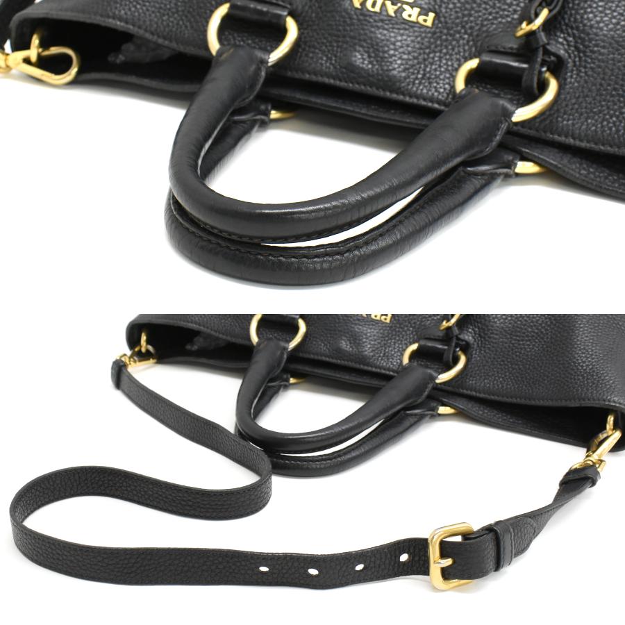 プラダ 2way トートバッグ レザー ブラック ゴールド金具 PRADA_6
