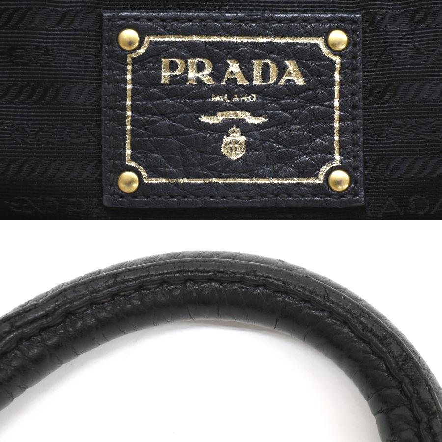 プラダ 2way トートバッグ レザー ブラック ゴールド金具 PRADA_8