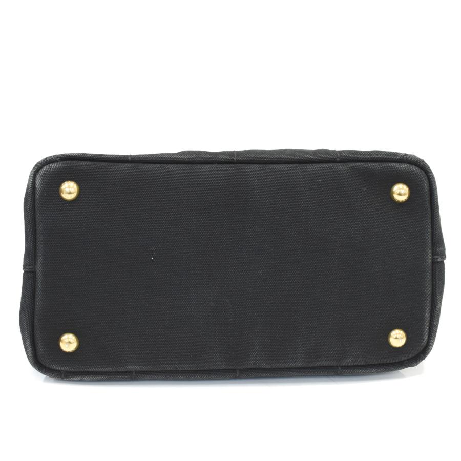 プラダ カナパ トートバッグ 2way ショルダーバッグ 1BG439 キャンバス ブラック トライアングルロゴ PRADA_3